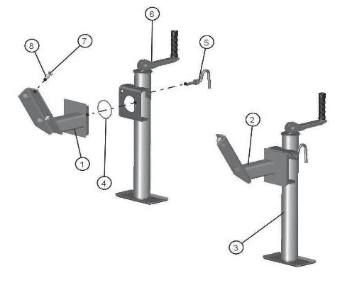 ECLIPSE AB 2220 SE ARROW BOARD Bolt On Jack Stands parts by allmand