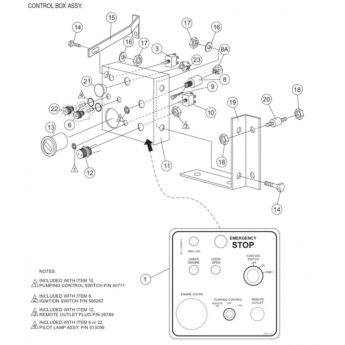 C30HDG Pump Control Box Assembly Parts By Multiquip