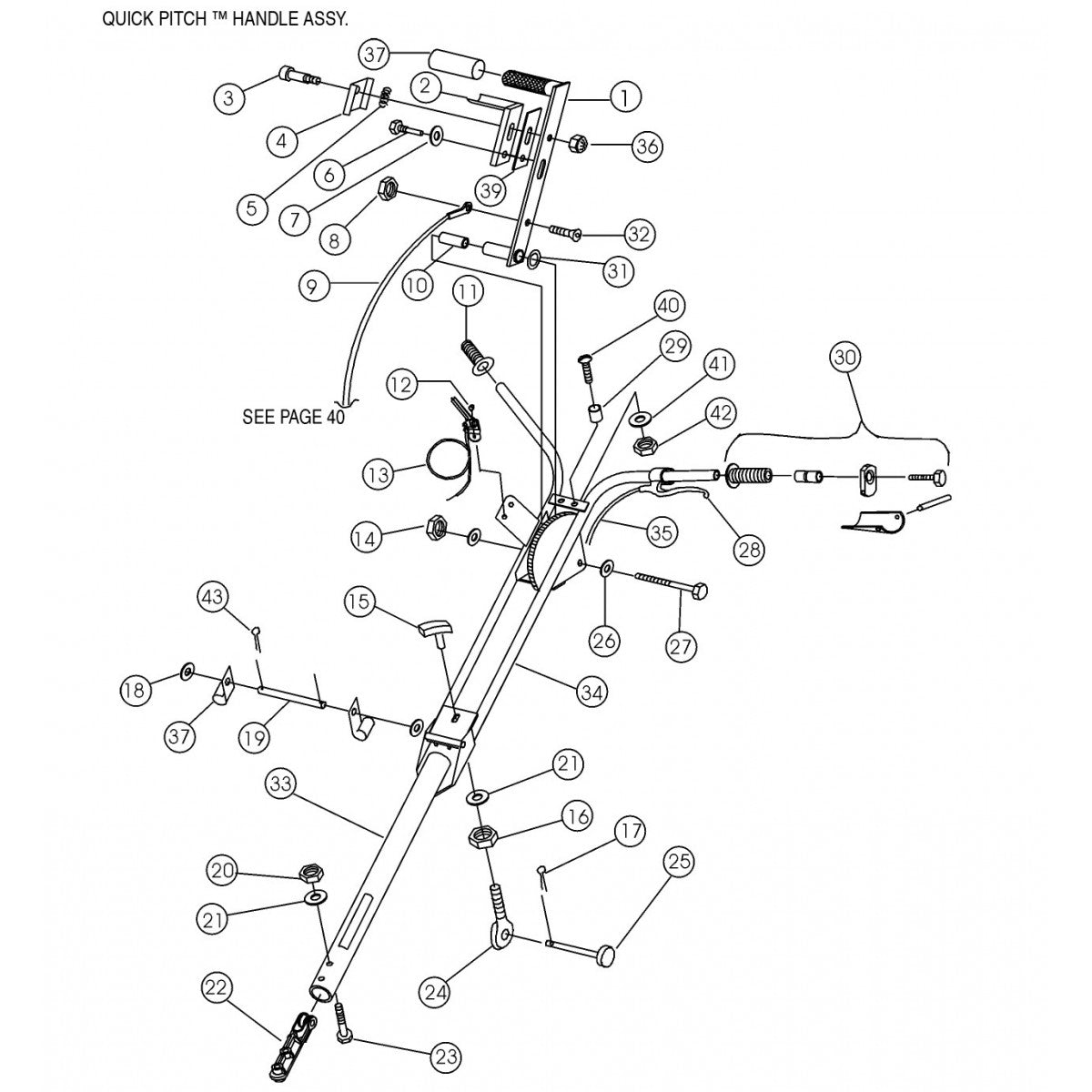 C-4 Finisher Quick Pitch Handle Assembly Parts by Multiquip Whiteman