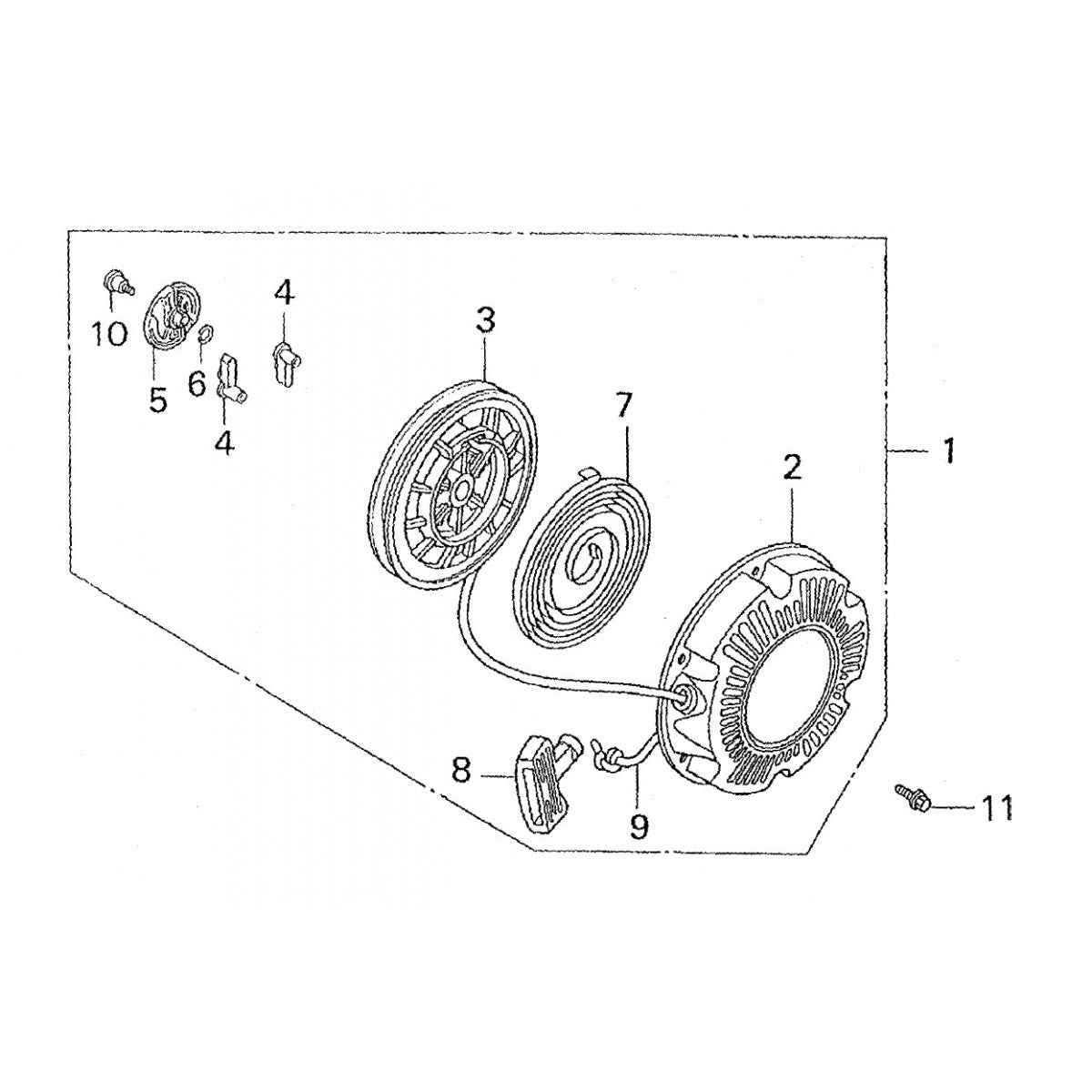 C-4 Finisher Recoil Starter Assembly Parts by Multiquip Whiteman