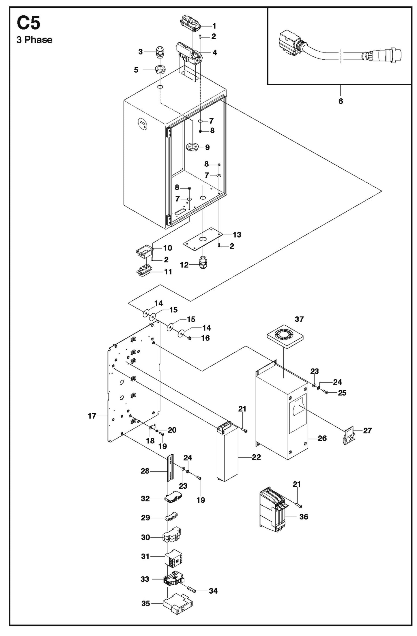 C5 3 Phase Parts For PG 530 By Husqvarna