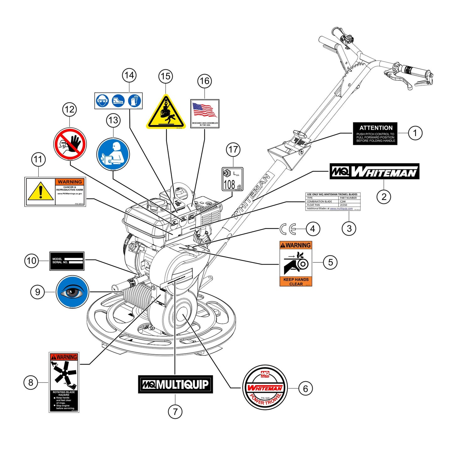 CA4HC Nameplate and Decals Assembly Parts