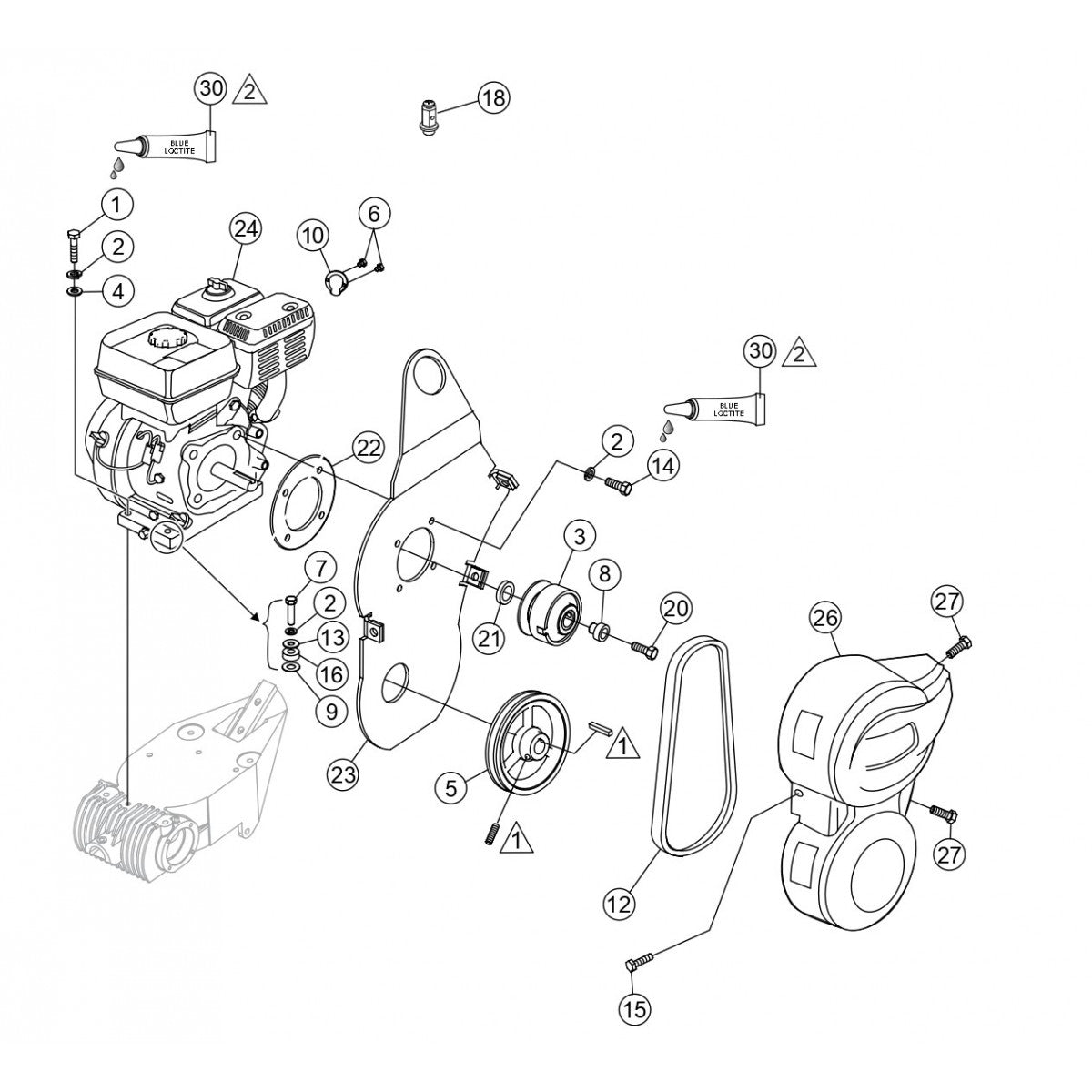 CA4HC Engine Assembly (S/N RC0158421 AND BELOW) Parts by Multiquip Whiteman