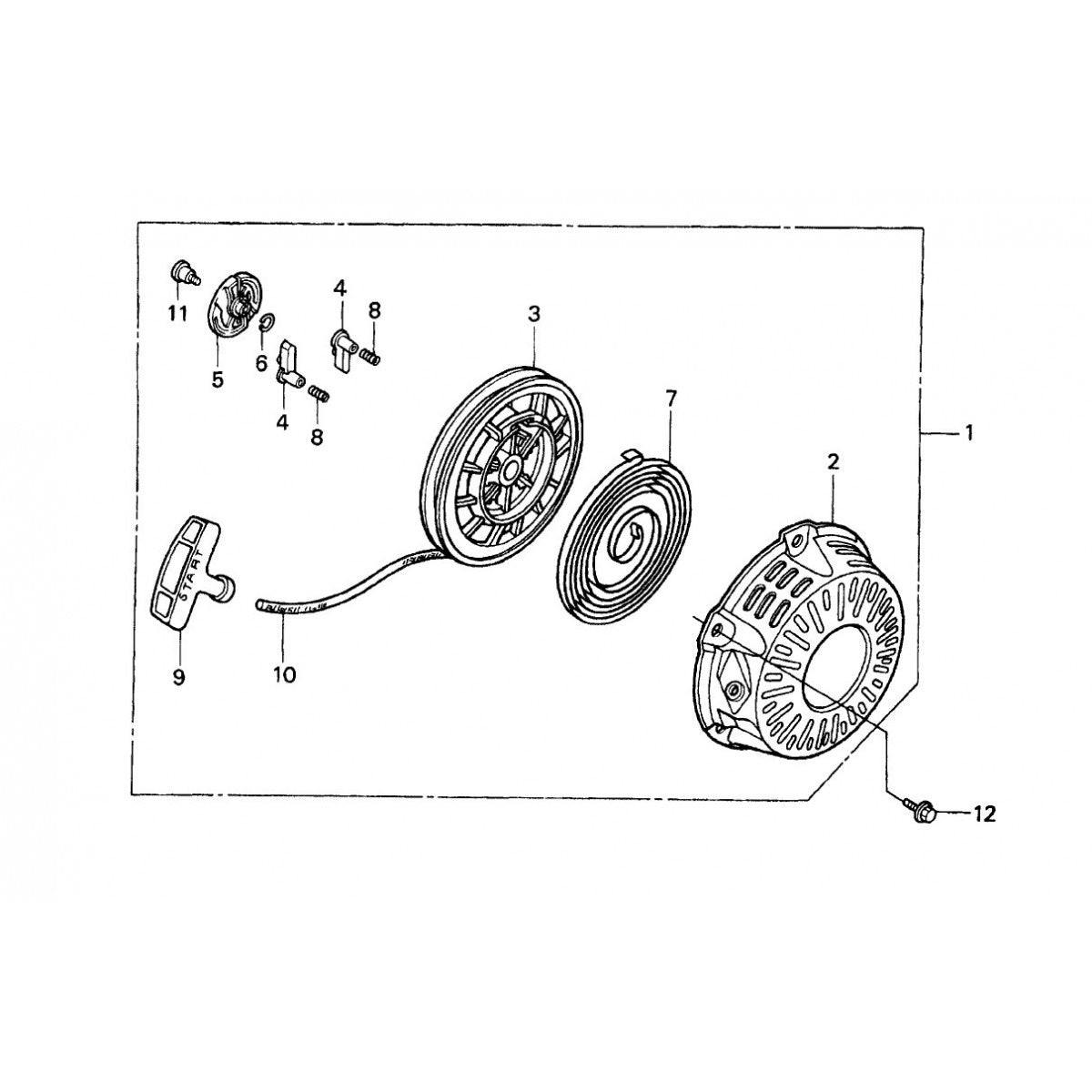CA4HC HONDA GX120UTQX2 ENGINE — Recoil Starter Assembly Parts by Multiquip Whiteman