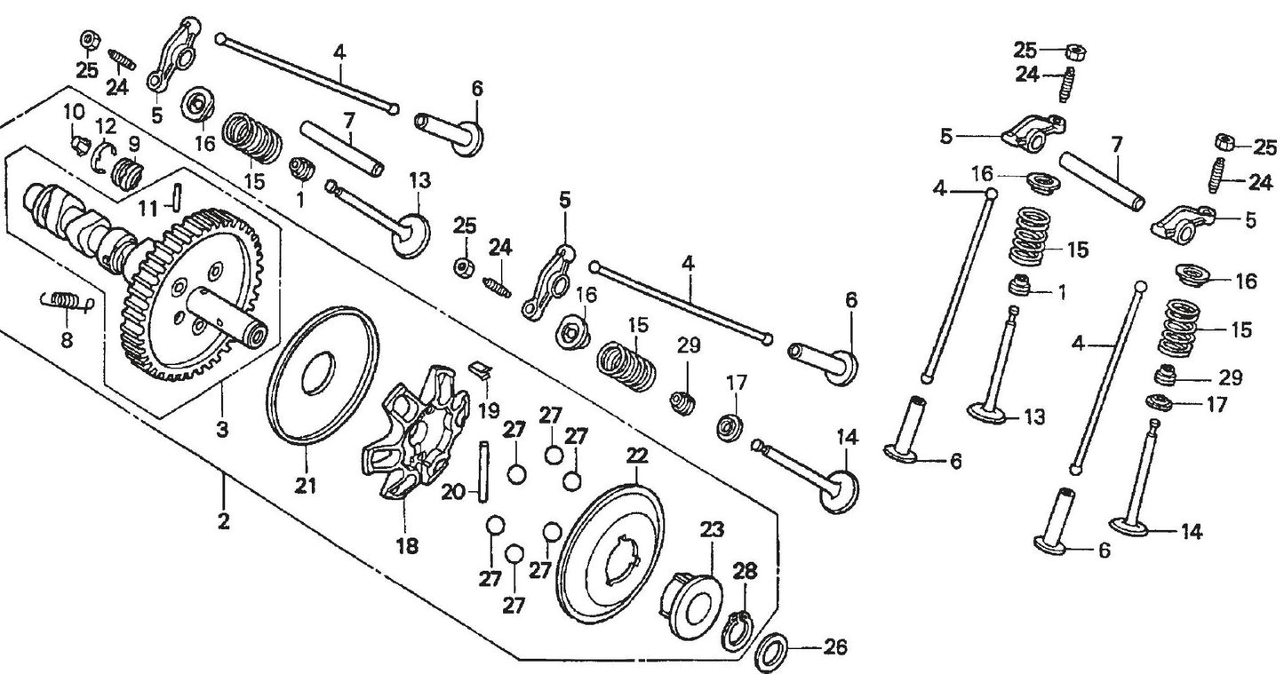 Honda GX620TXF2 Engine Camshaft Assembly Parts For SP2 Street Pro Series By Multiquip