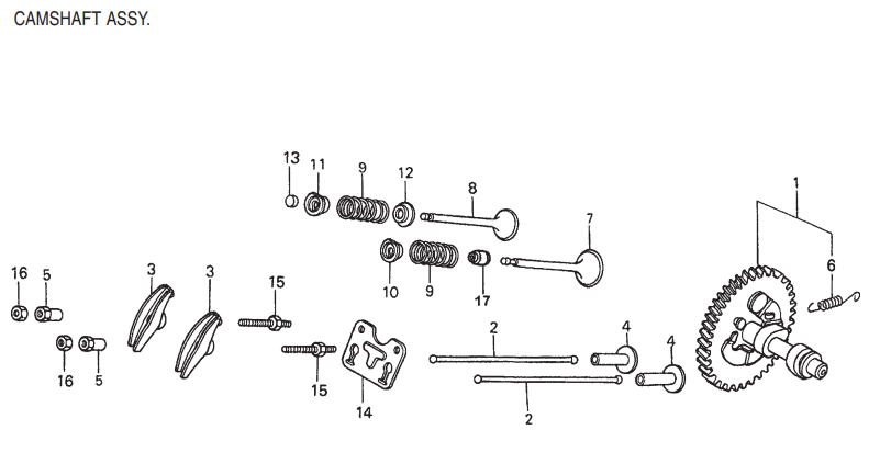 GA6HE GA6HEA HONDA GX340K1EDE2 ENGINE Camshaft Assembly Parts By Multiquip