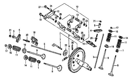 GA97HE GA9.7HE—HONDA GX610K1VD/U1VD —Camshaft Assembly Parts By Multiquip