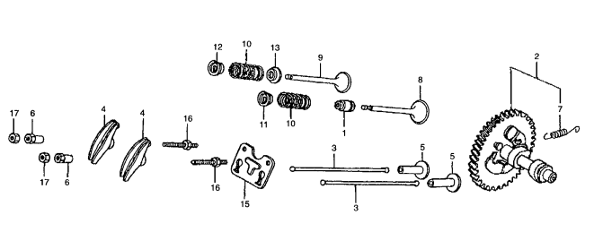 GA6HB GA6HEB HONDA GX340R2EDE2/EDN2 Camshaft Assembly Parts By Multiquip