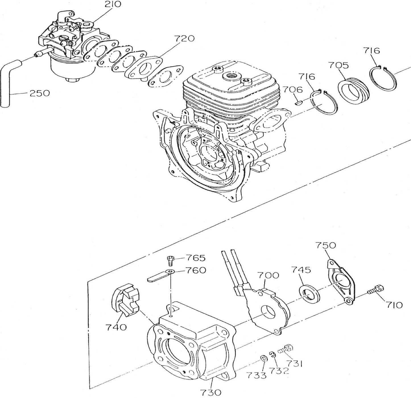 MT60HS Robin EC-08GH Engine Carburetor And Oil Pump Assembly Parts