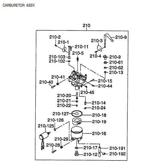 GA-6RE GA-6REA —ROBIN EH-360YS2420 ENGINE — Carburetor Assembly Parts By Multiquip