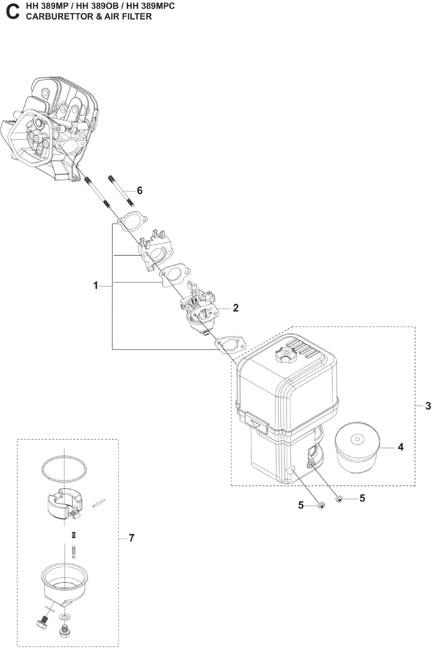 Carburettor And Air Filter Parts For FS400 LV S By Husqvarna