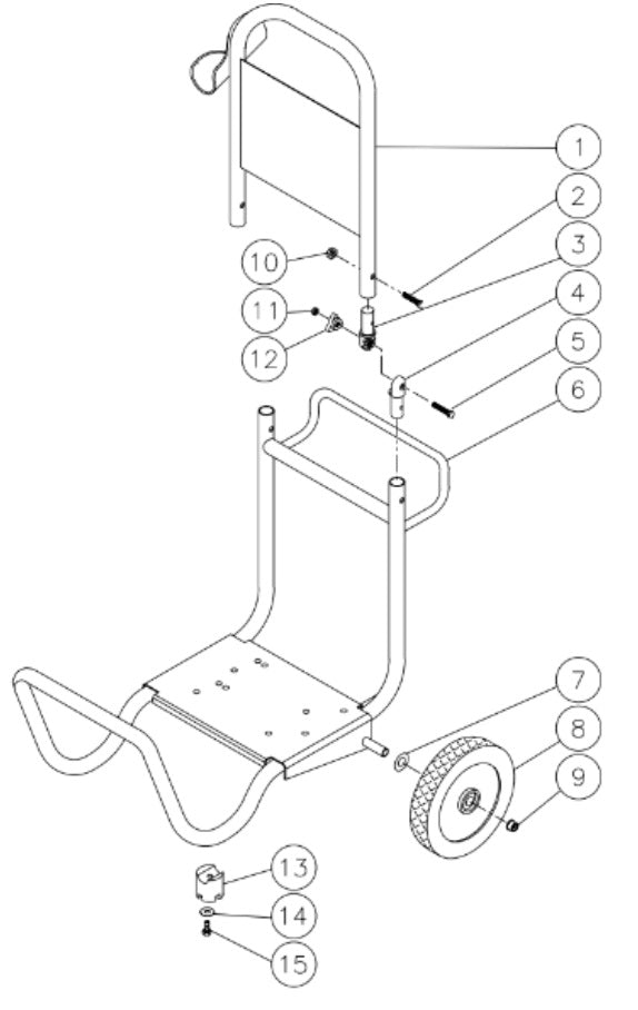 Optional Cart (AW-7005-02WK) Assembly Parts By Mi-T-M