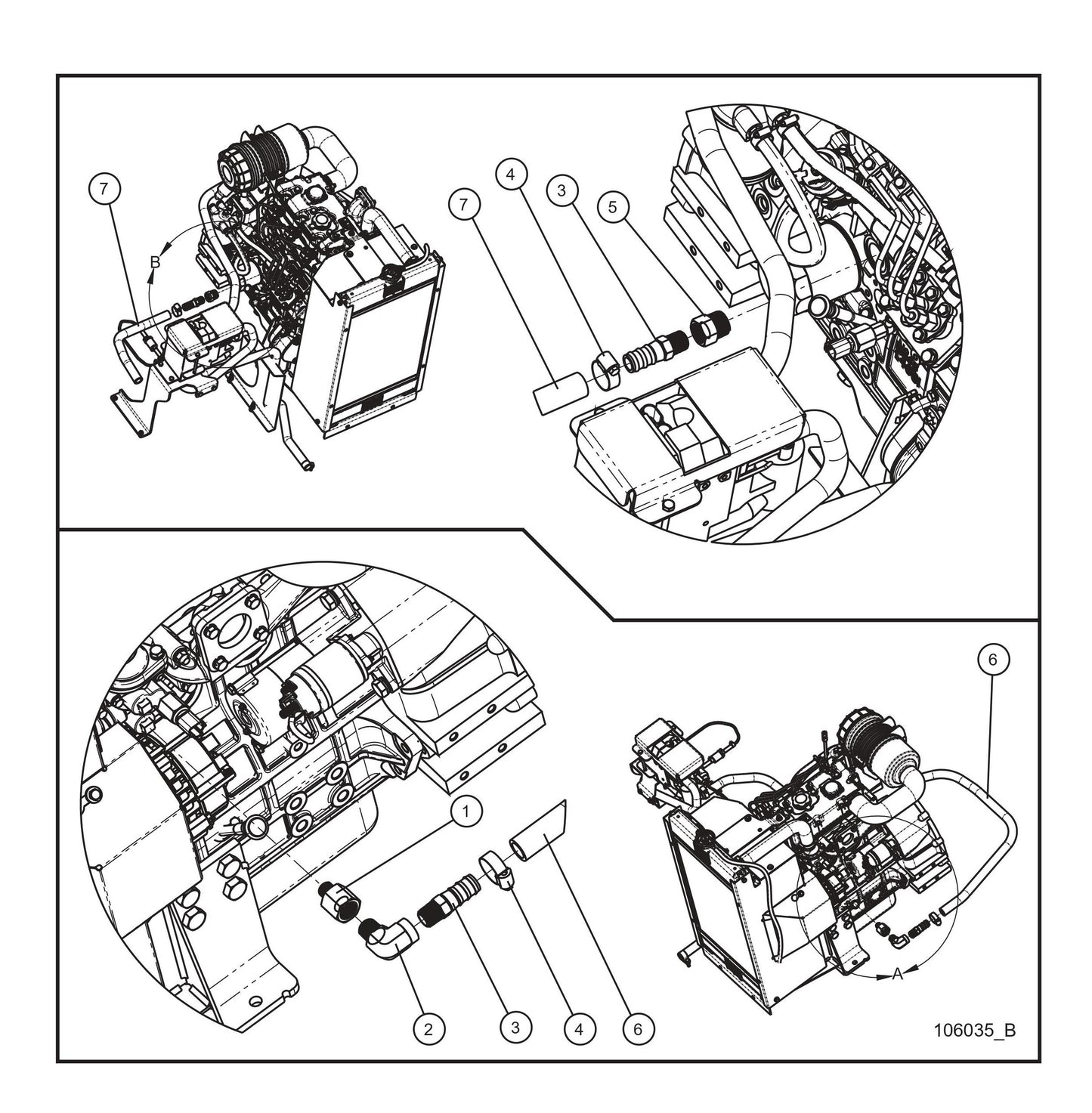 CAT C1.5 Diesel Fired Block Heater Hoses (Fig 2) Parts By Allmand