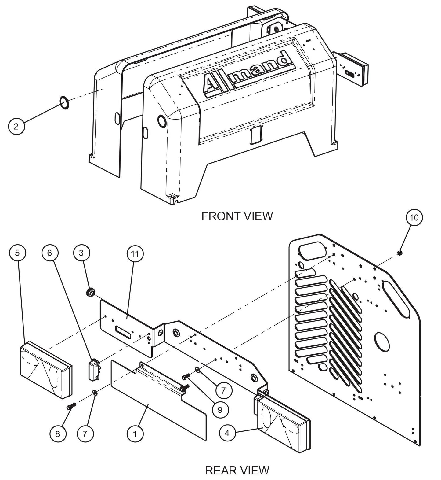 CE V-Series Night Lite Pro II CAT Tail Light Parts By Allmand