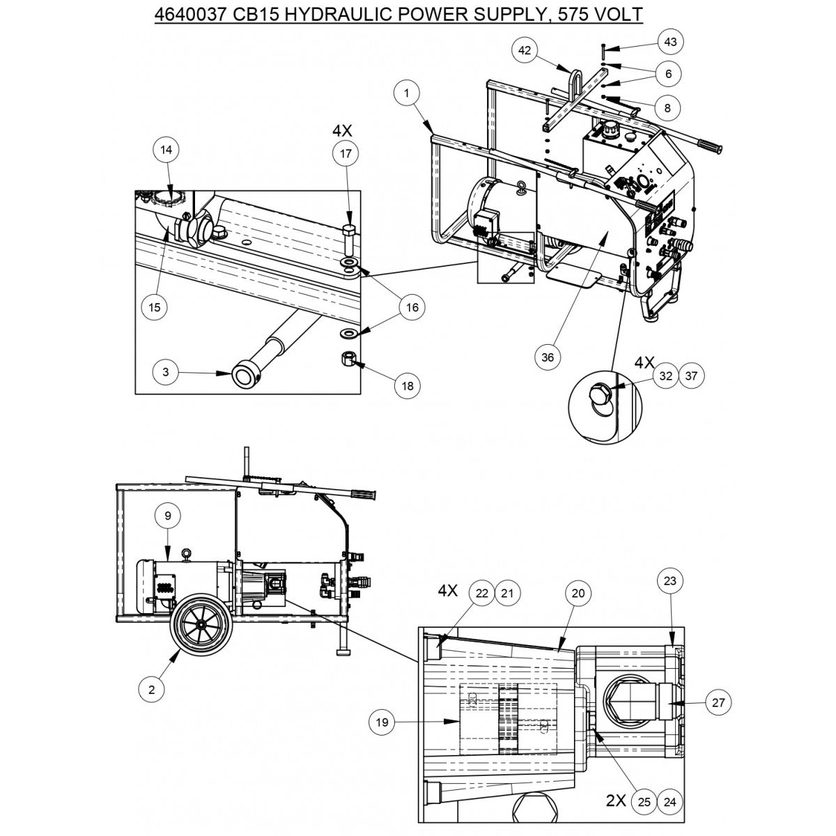 CB15EXL Hydraulic Power Supply, 575 Volt Fig 1 Assembly Parts