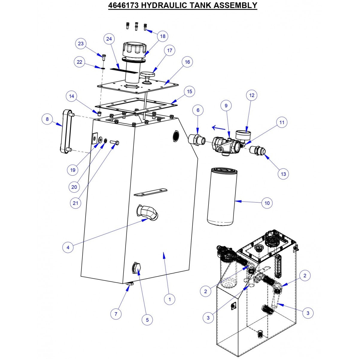 CB15EXL Hydraulic Tank Assembly Parts