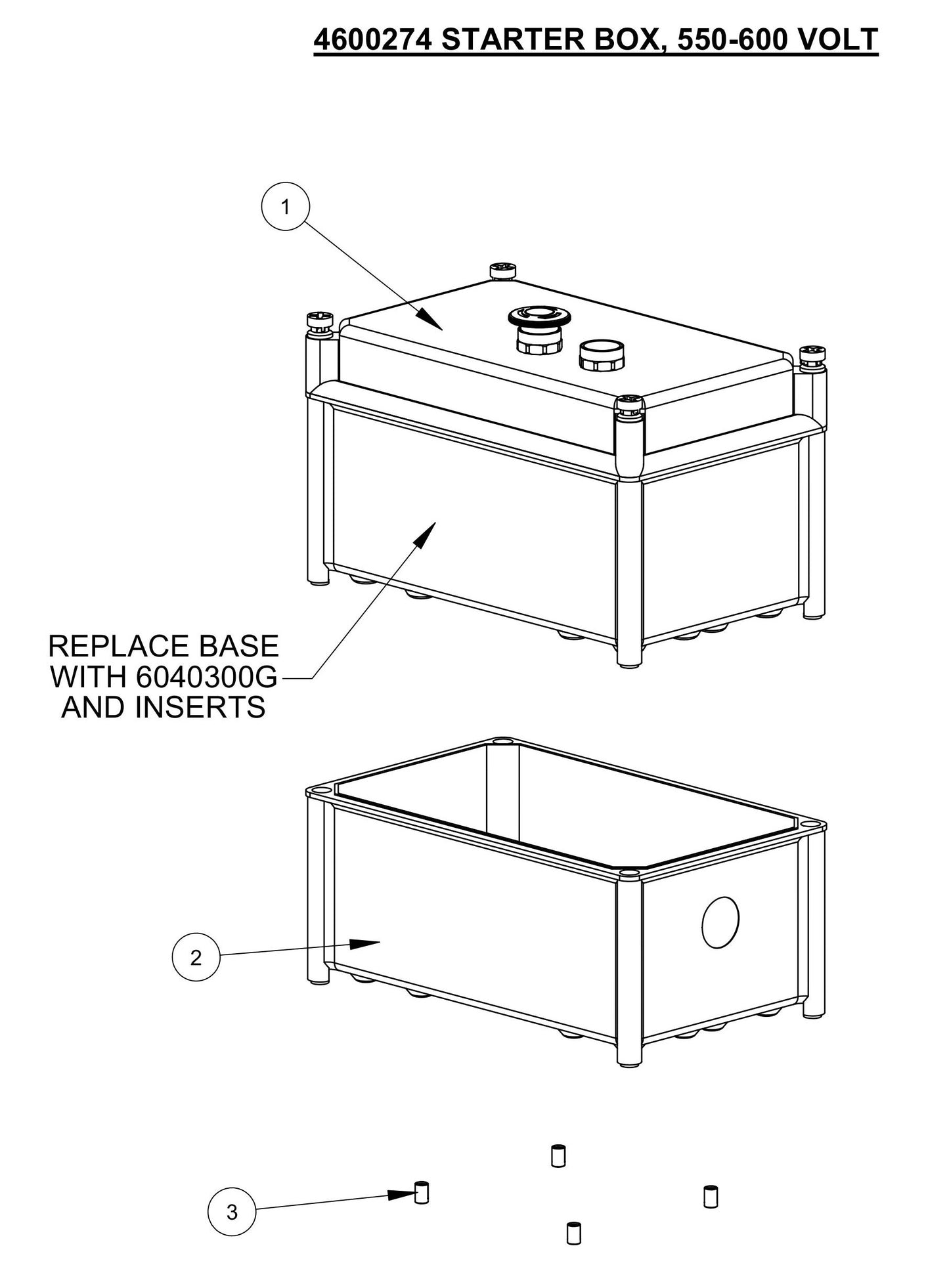 CB15EXL Starter Box 550-600 Volt Fig 1 Assembly Parts