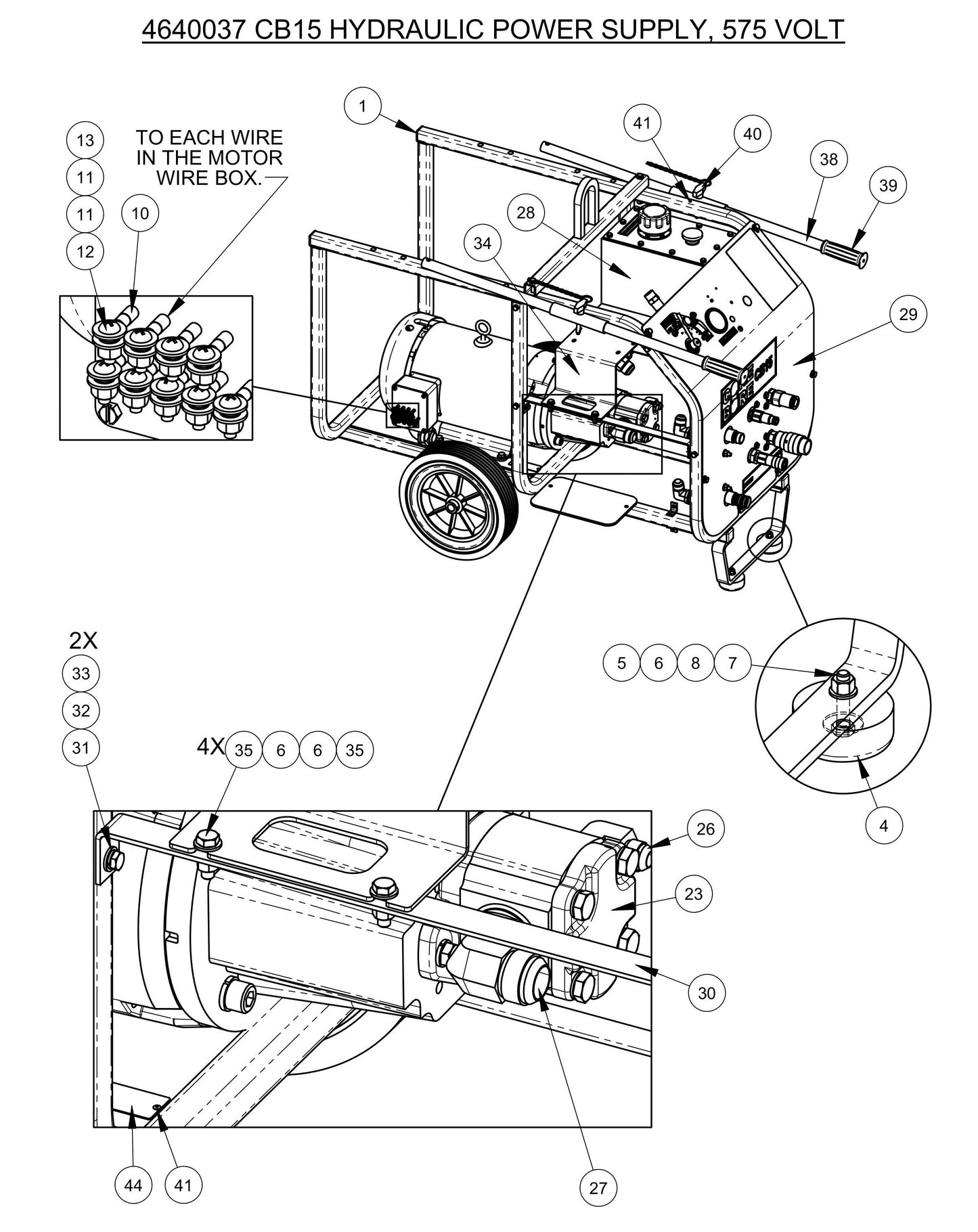 CB15EXL Hydraulic Power Supply, 575 Volt Fig 2 Assembly Parts