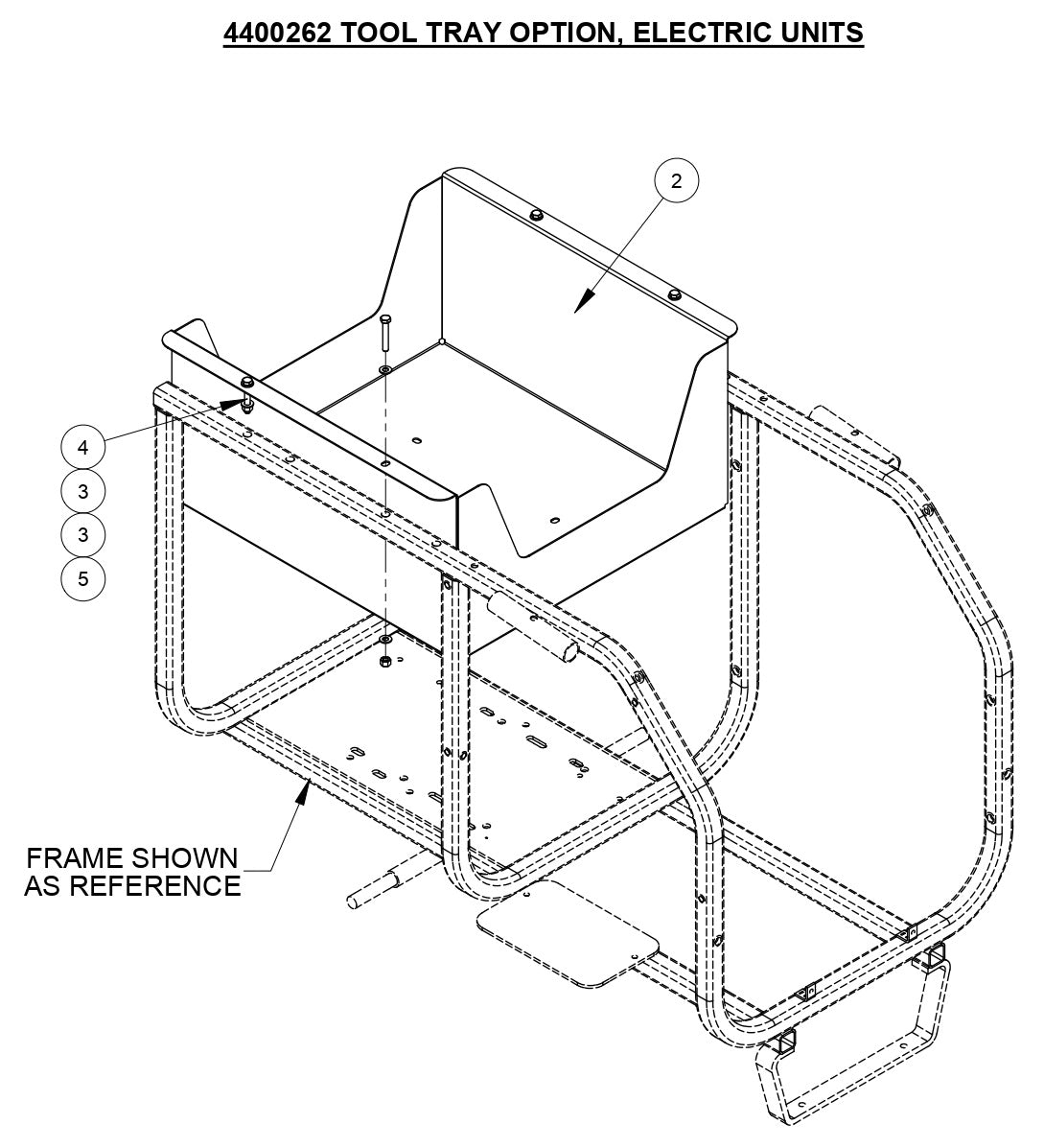 CB15 Tool Tray Option, Electric Units