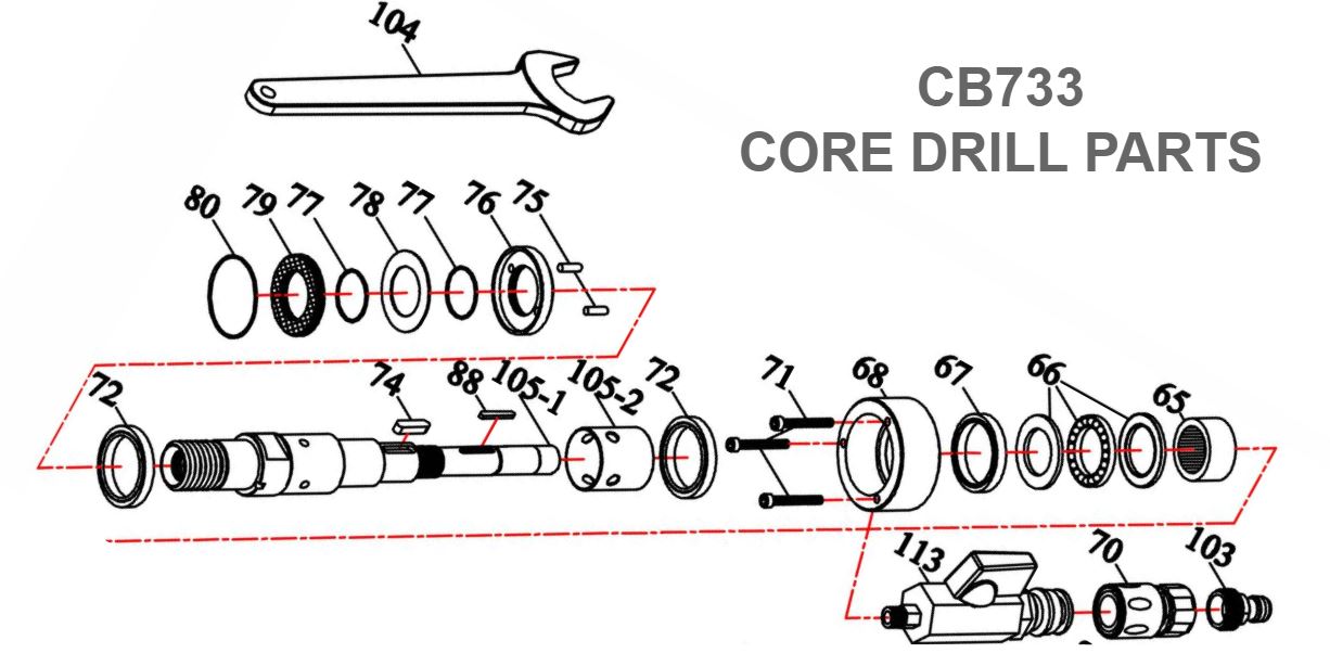 Spindle and Gearbox Parts by Core Cut Diamond Products