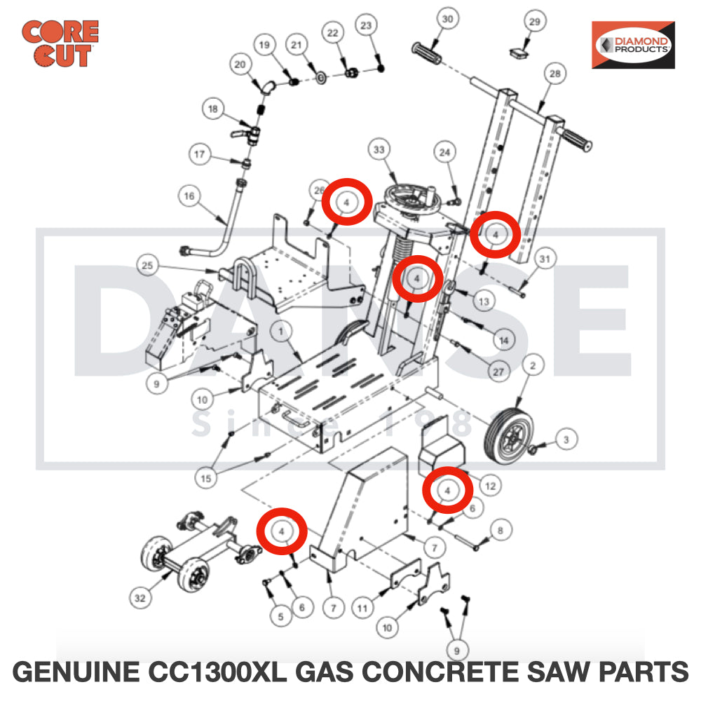 2900014 Flat Washer, 3/8" SAE fits Core Cut CC1300XL Concrete Floor Saw by Diamond Products