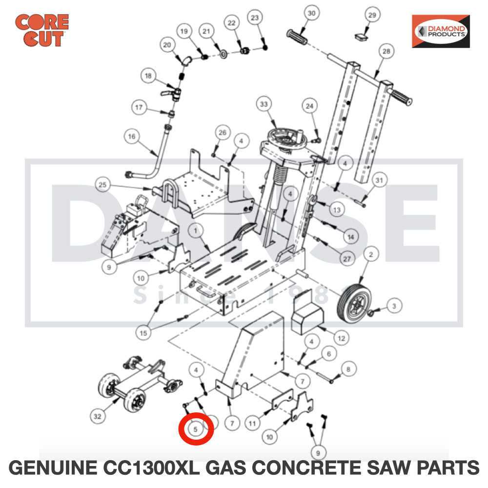 2900314 Cap Screw, Hex Hd., M10-1.5 x 20mm fits Core Cut CC1300XL Concrete Floor Saw by Diamond Products