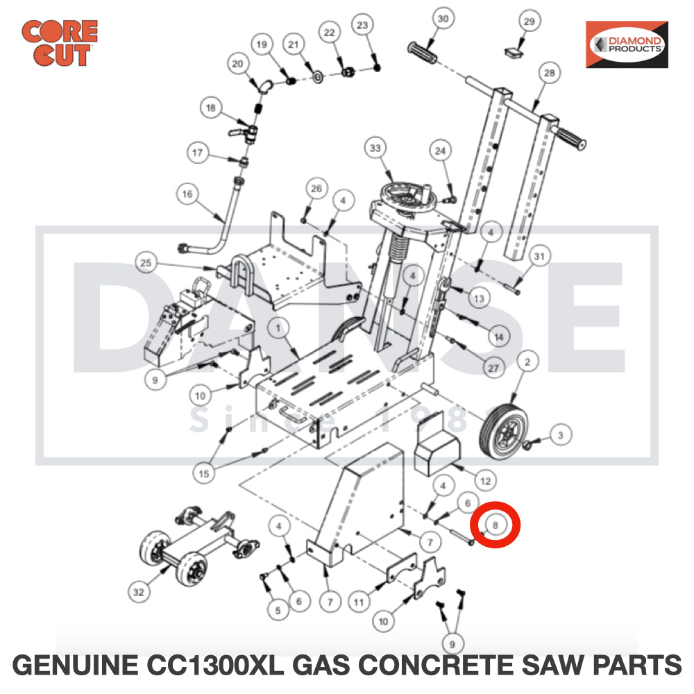 2900320 Cap Screw, Hex Hd., M10-1.5 x 100mm fits Core Cut CC1300XL Concrete Floor Saw by Diamond Products