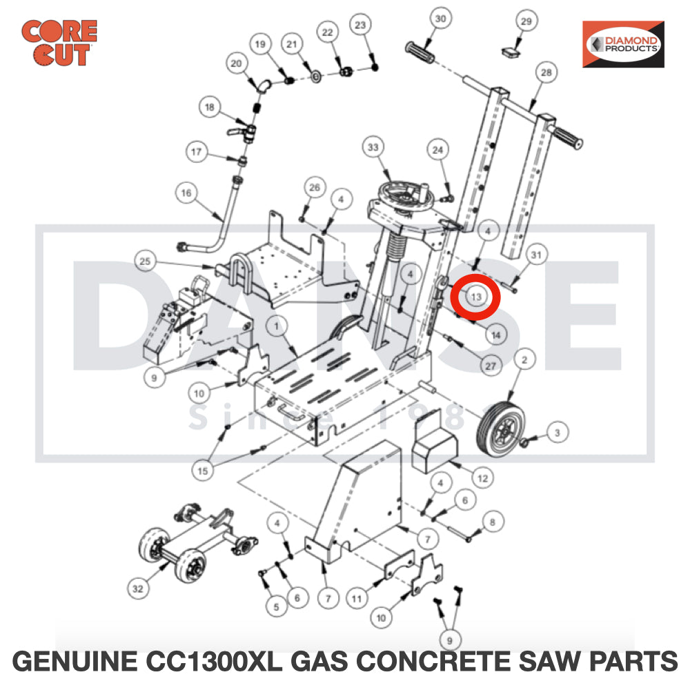2500256 Wrench Head fits Core Cut CC1300XL Concrete Floor Saw by Diamond Products