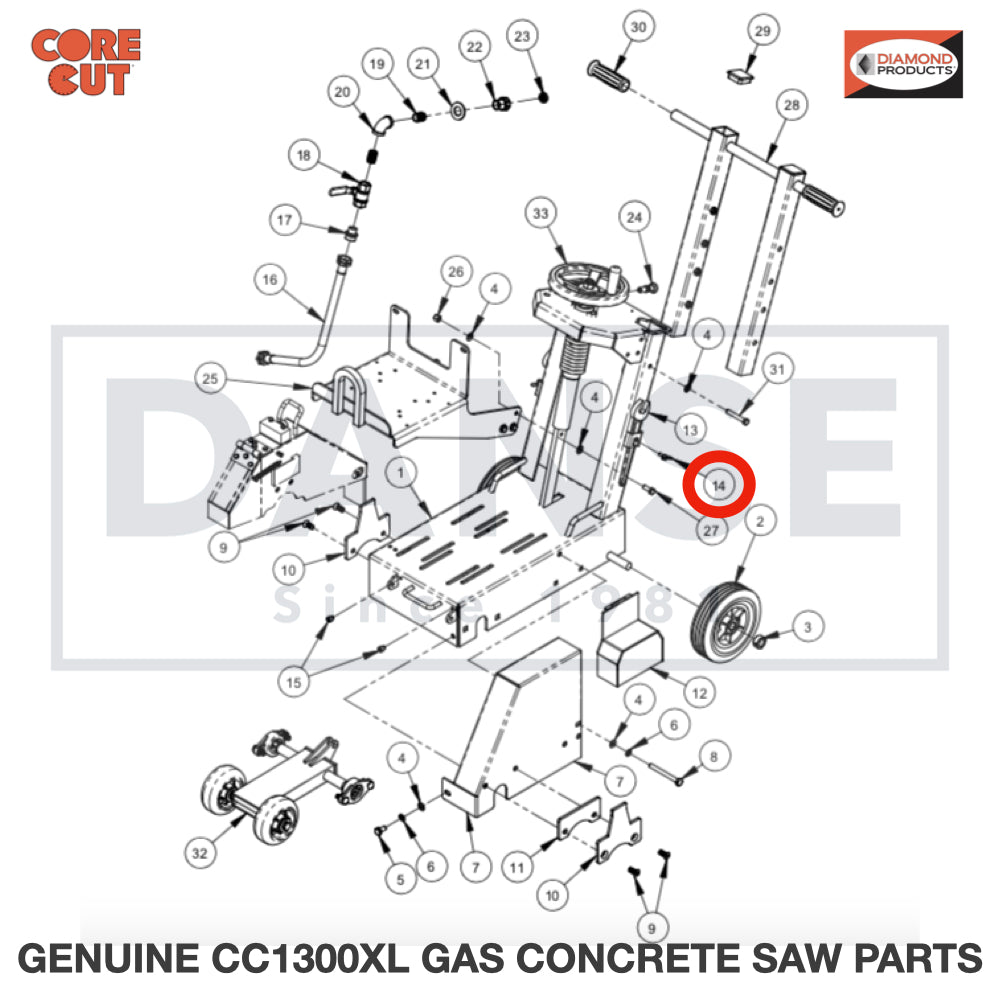 2900307 Wing Screw, M6 x 16mm fits Core Cut CC1300XL Concrete Floor Saw by Diamond Products
