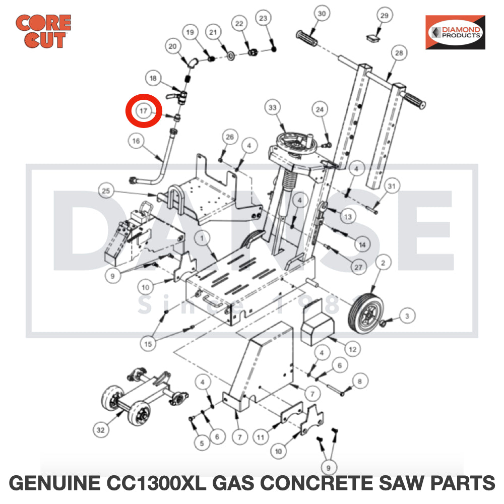 3200155 Fitting, 1/2" M. Pipe to 3/4" M. Garden fits Core Cut CC1300XL Concrete Floor Saw by Diamond Products