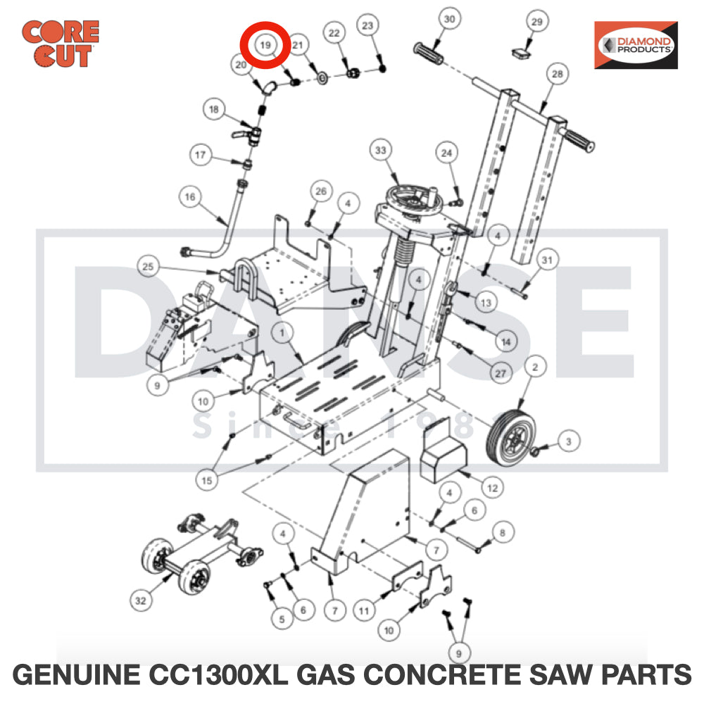 3200008 Close Nipple, 1/2" NPT fits Core Cut CC1300XL Concrete Floor Saw by Diamond Products