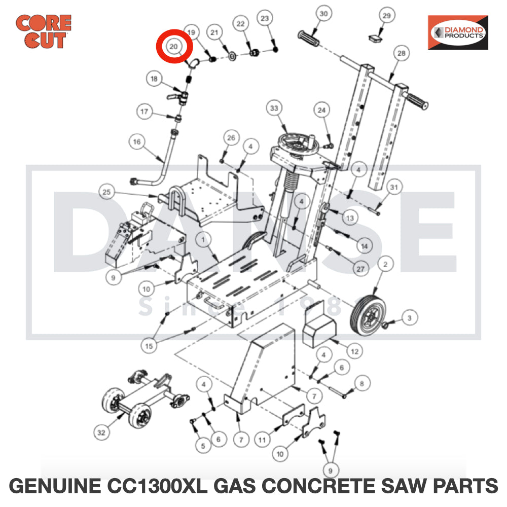 3200209 Pipe Elbow, 1/2" Female fits Core Cut CC1300XL Concrete Floor Saw by Diamond Products