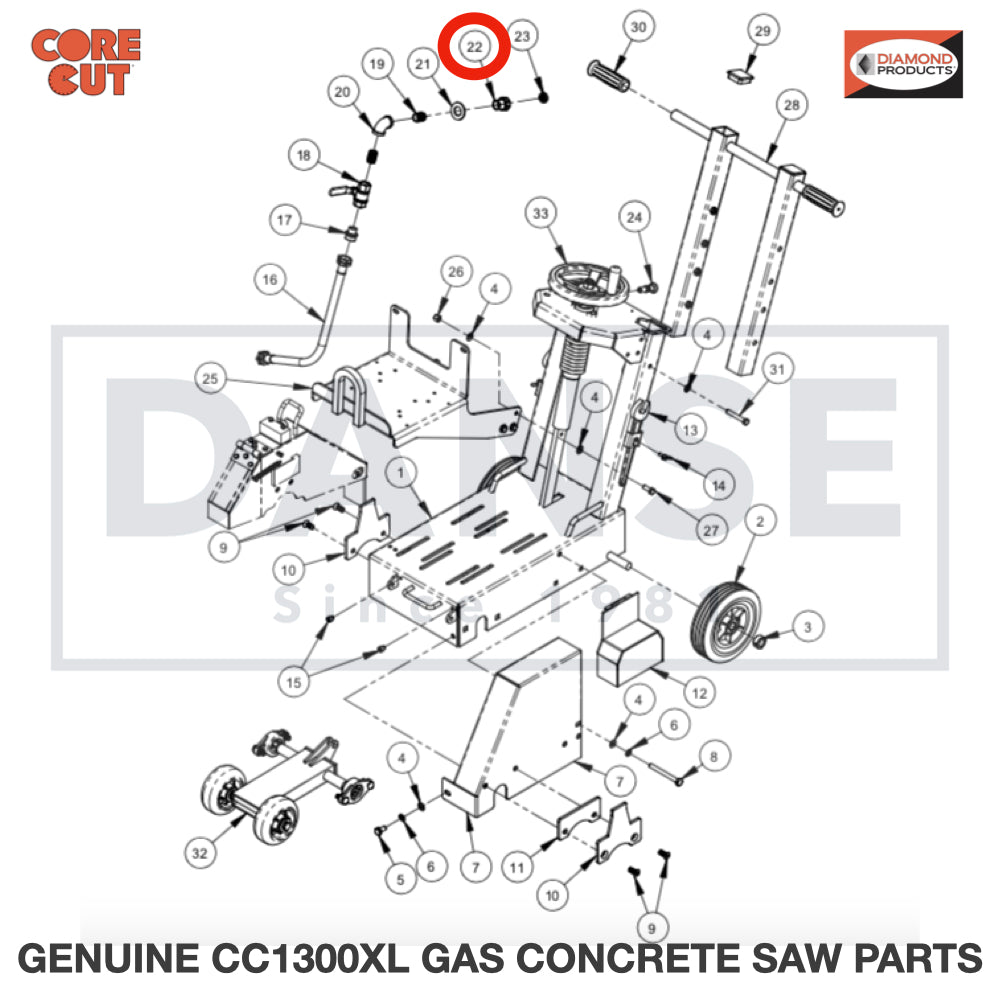 3200022 Fitting, 1/2" F. Pipe to 3/4" F. Garden fits Core Cut CC1300XL Concrete Floor Saw by Diamond Products