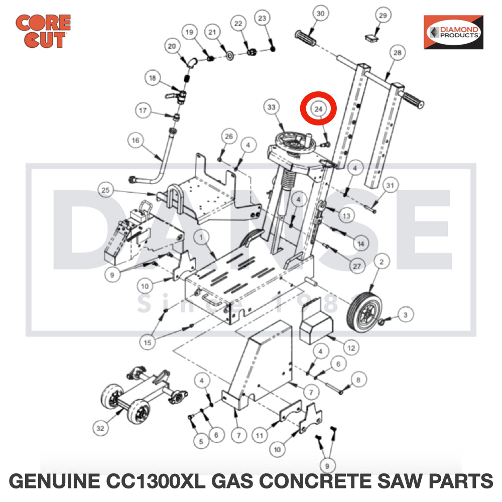 2400138 Indexing Plunger 1/2-13 fits Core Cut CC1300XL Concrete Floor Saw by Diamond Products