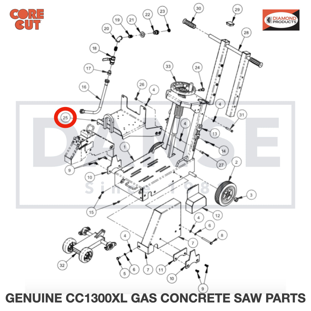 6030318 Lift Bar Assembly fits Core Cut CC1300XL Concrete Floor Saw by Diamond Products