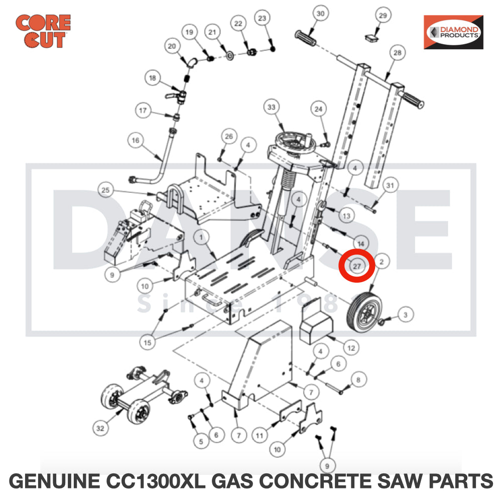 2900005 Cap Screw, Hex Hd., 3/8-16 x 1" fits Core Cut CC1300XL Concrete Floor Saw by Diamond Products