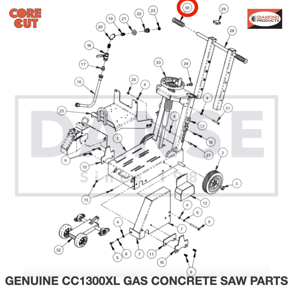 2500636 Handle Grip fits Core Cut CC1300XL Concrete Floor Saw by Diamond Products