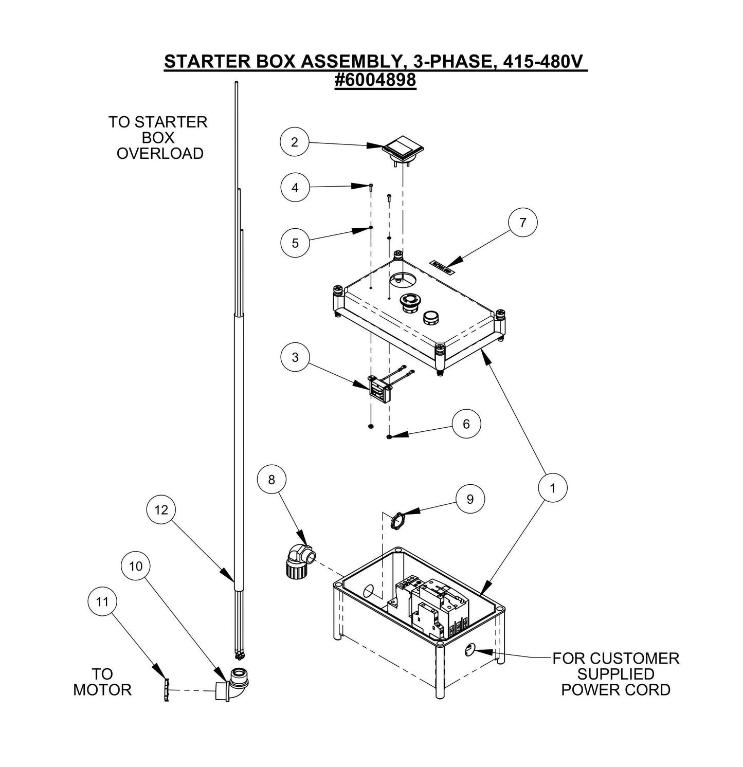 STARTER BOX ASSEMBLY, 3-PHASE, 415-480V