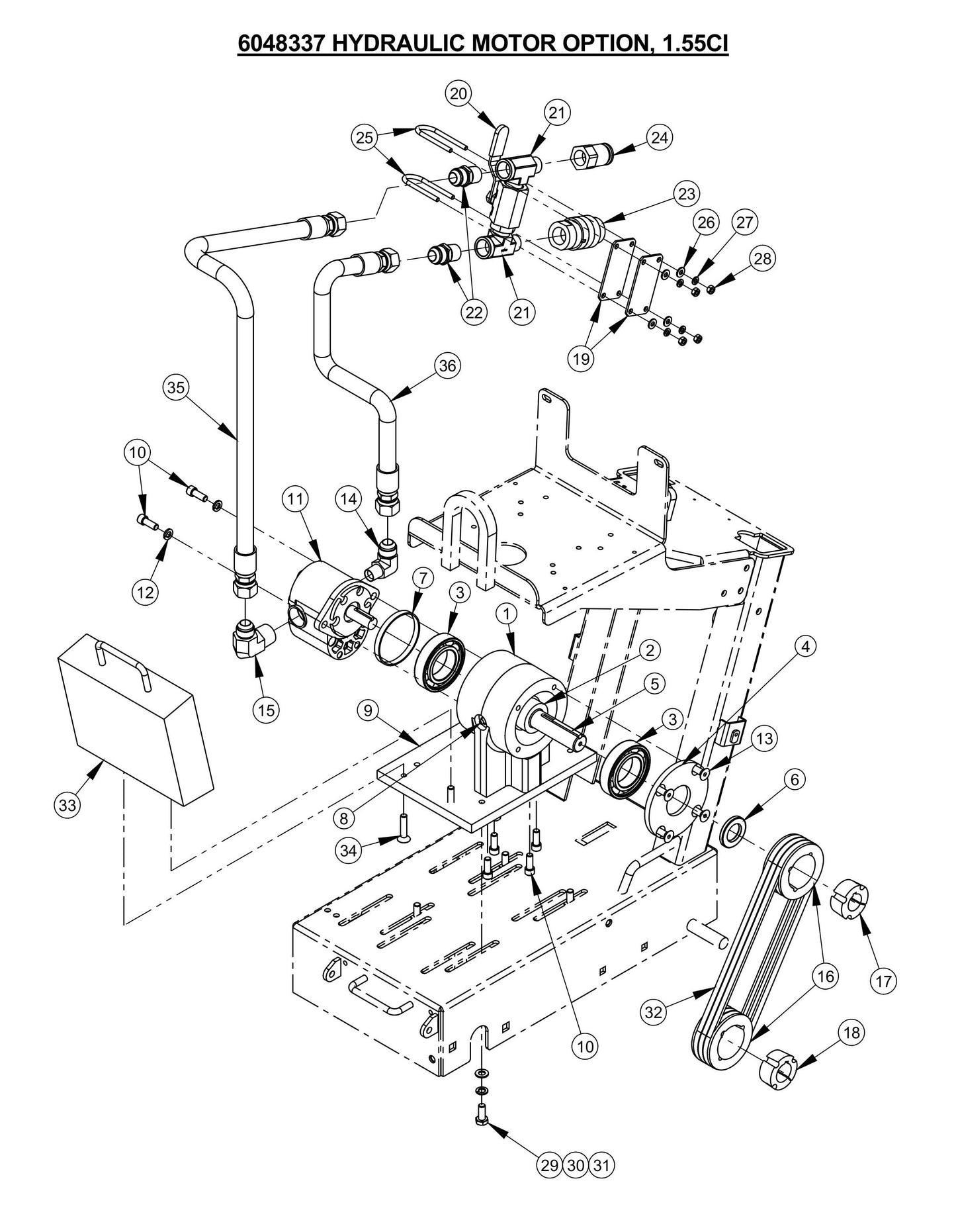 CC1300XL Hydraulic Motor Option, 1.55CI