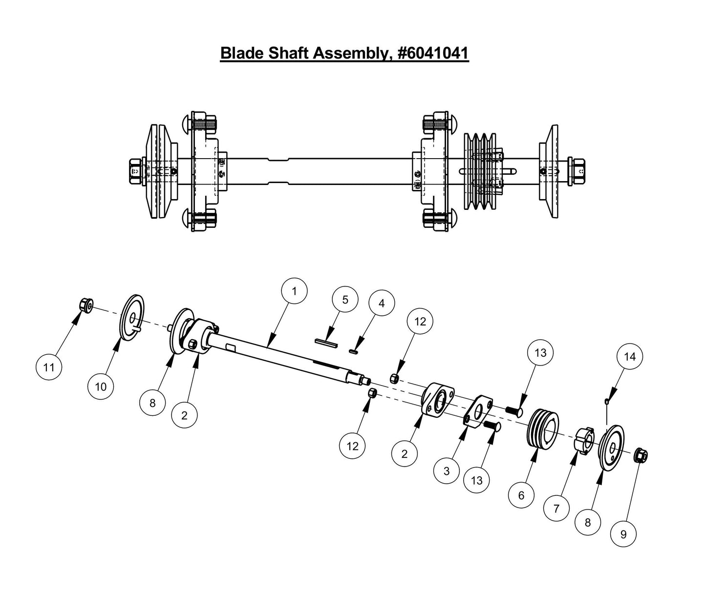 CC1300XL Blade Shaft Assembly Parts