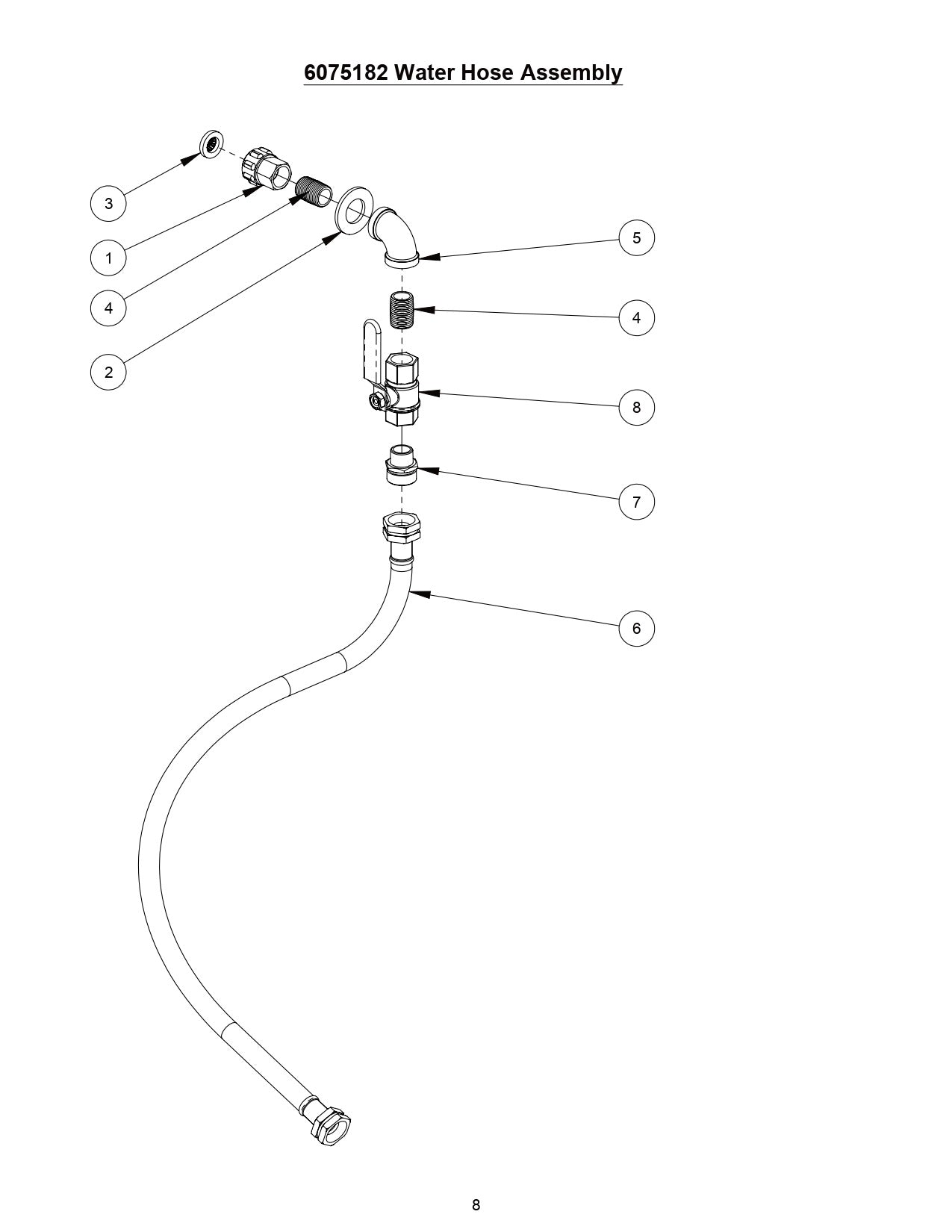 CC1507E Water Hose Assembly