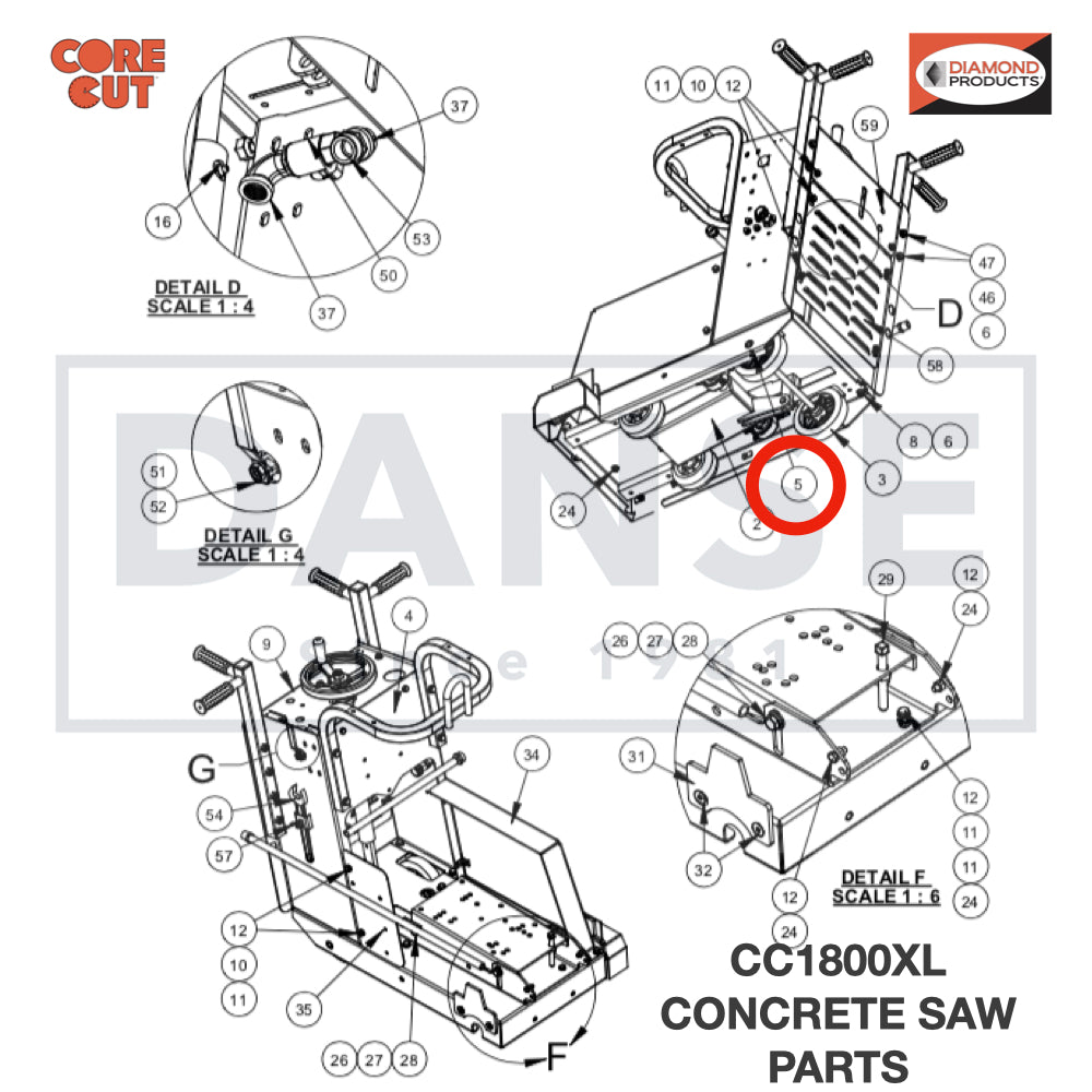 2900056 Socket Head Set Screw 1/4-20 x 1/4" for Core Cut CC1800XL Concrete Walk Behind Saw Parts by Diamond Products