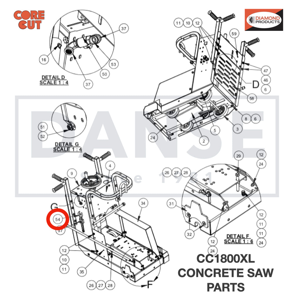 2500256 Wrench Head for Core Cut CC1800XL Concrete Walk Behind Saw Parts by Diamond Products