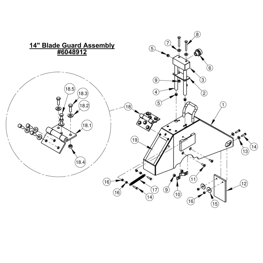CC1800XL 14" Blade Guard Assembly
