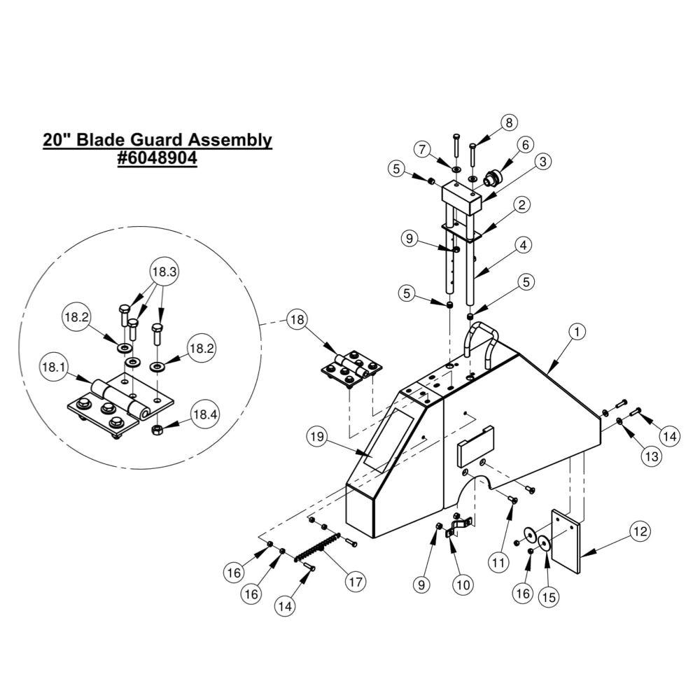 CC1800XL 20" Blade Guard Assembly