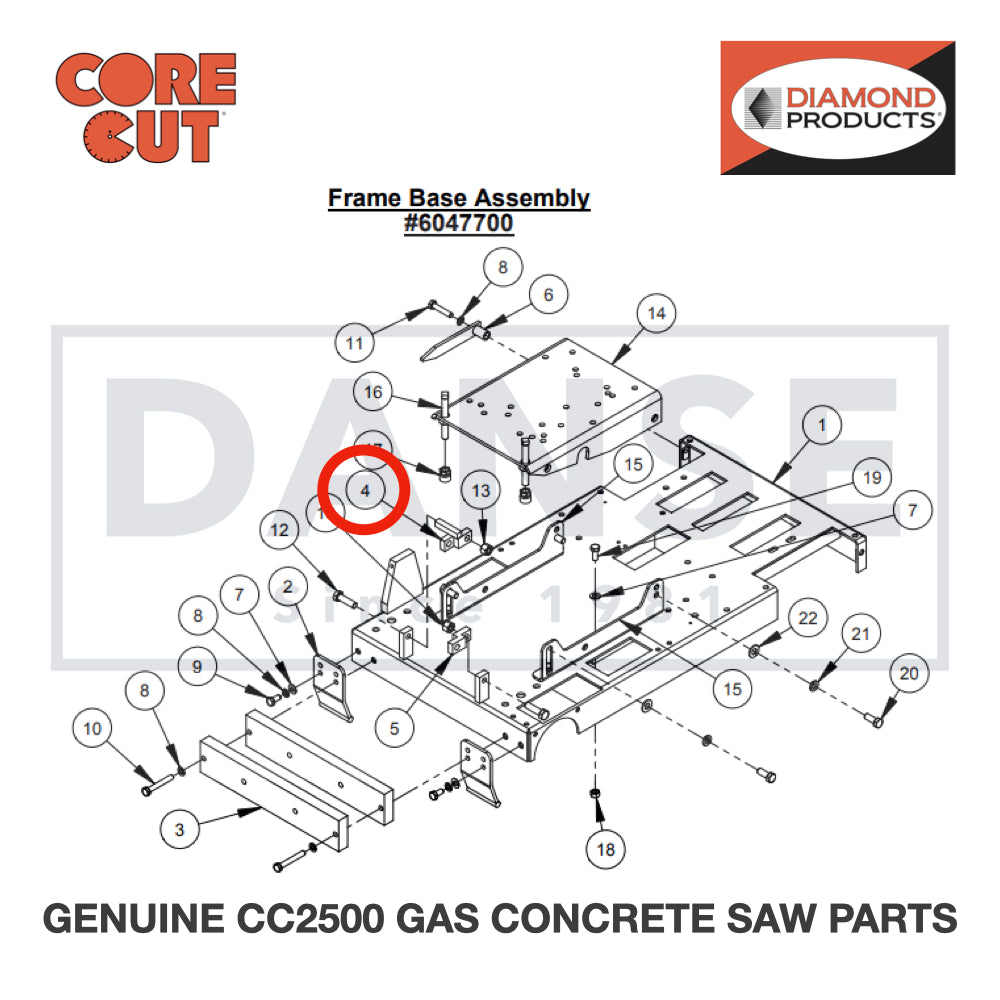 Pointer Extension with Stop 6047949 for CC2500 Saw by Core Cut Diamond Products