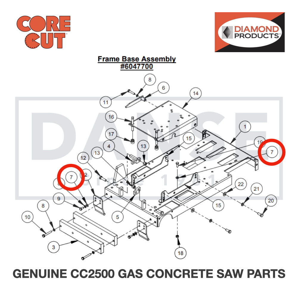 Flat Washer, 3/8" SAE 2900014 for CC2500 Saw by Core Cut Diamond Products