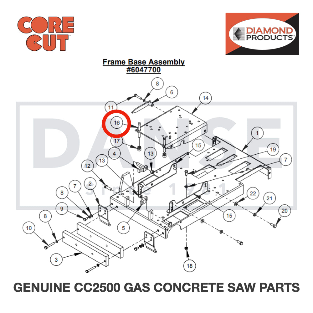 Set Screw, Sq. Hd., 1/2-13 x 4" 2900027 for CC2500 Saw by Core Cut Diamond Products