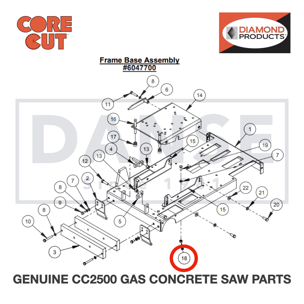 Lock Nut, M10-1.5 Nylon Insert 2900304 for CC2500 Saw by Core Cut Diamond Products