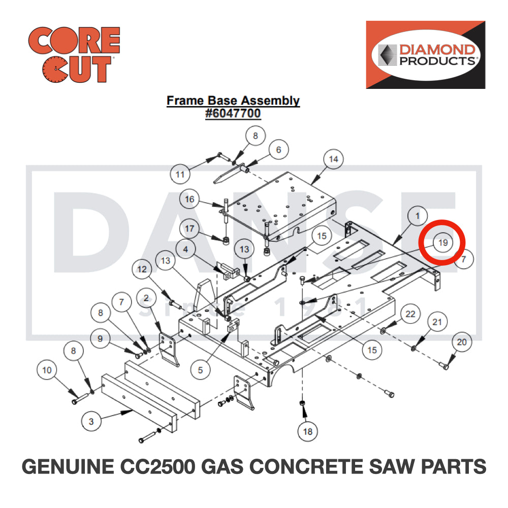 Cap Screw, Hex Hd., M10-1.5 x 25mm 2900333 for CC2500 Saw by Core Cut Diamond Products